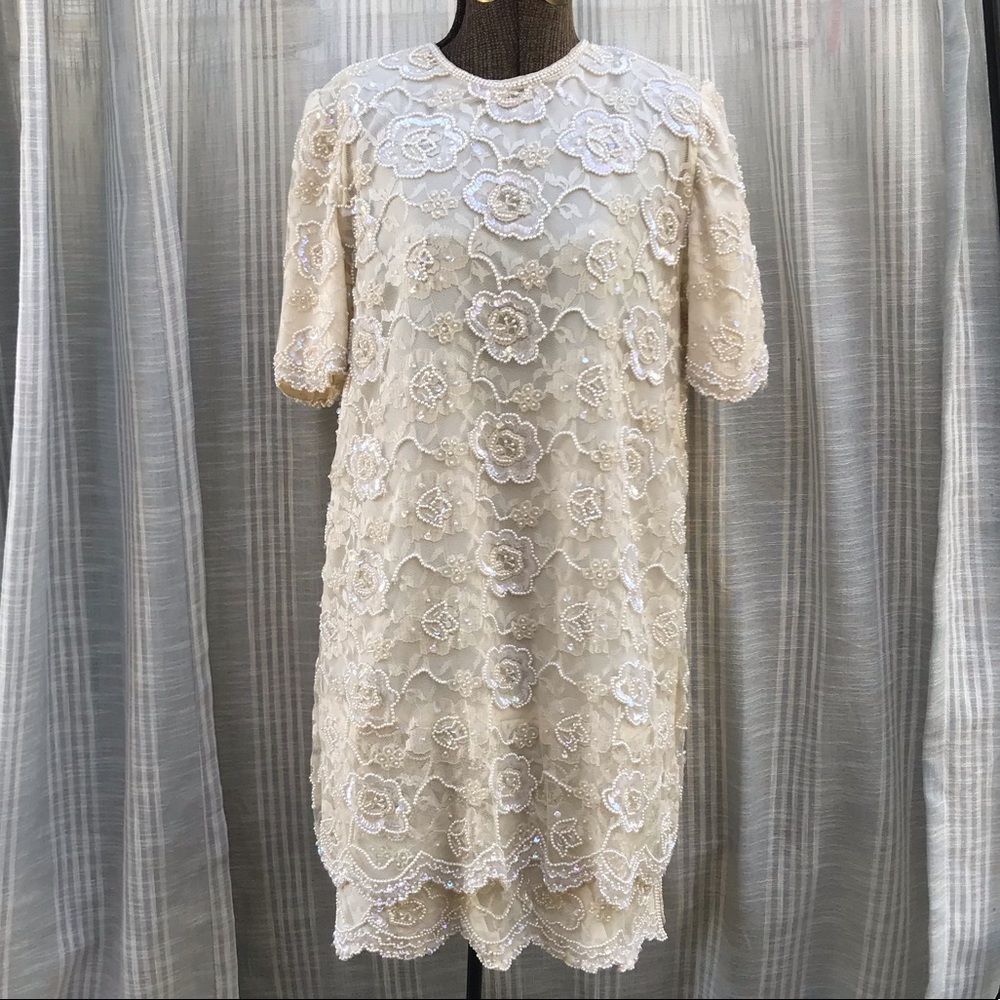 Vintage fully beaded shift dress